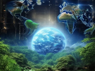 科技与自然完美融合地球科技动态锁屏壁纸